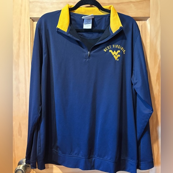 West Virginia Champion Blue and Yellow 1/4 zip Pullover men’s size L - Picture 1 of 9
